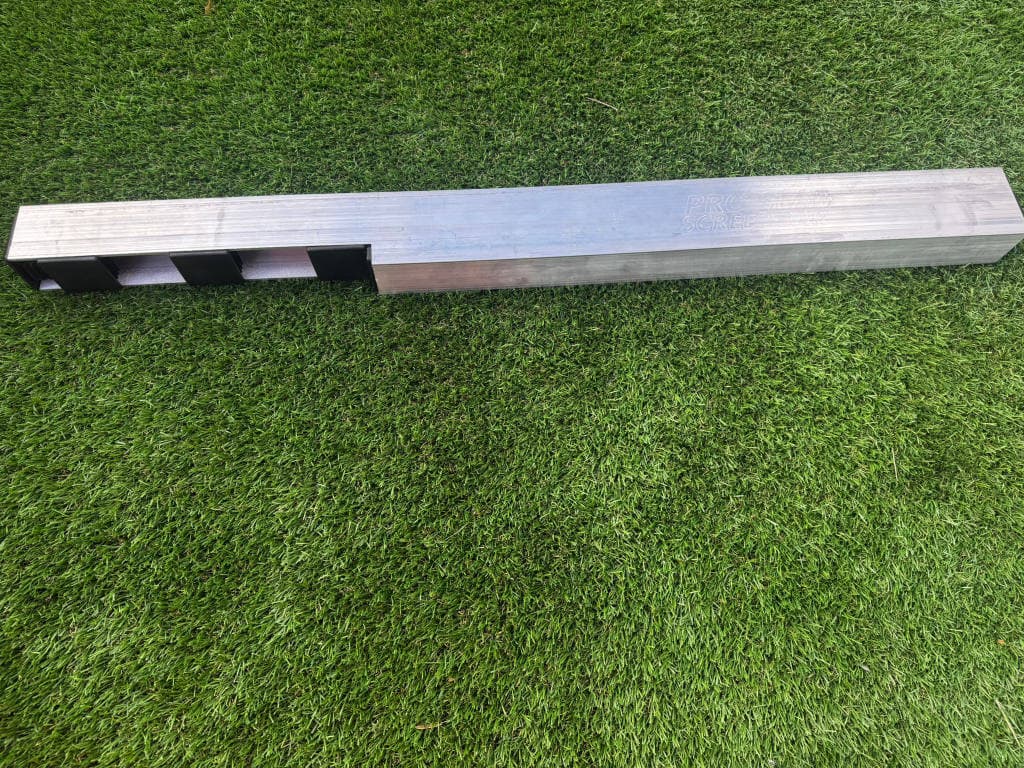 ProSlab screed bar with anti-scratch plastic caps
